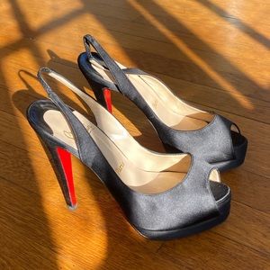 Authentic Christian Louboutin Platform sling backs